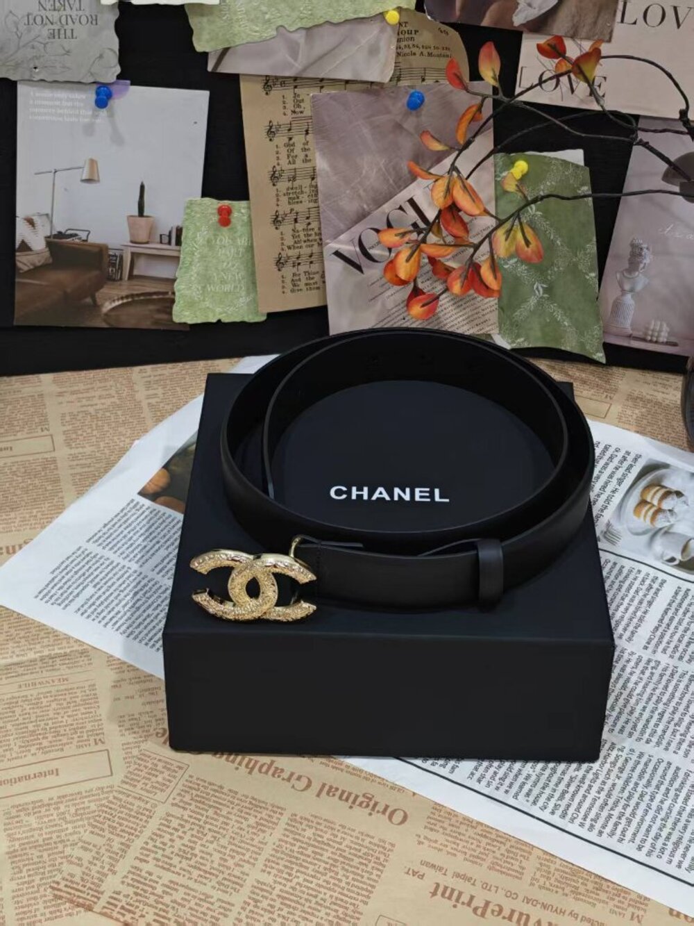 Chanel Authentic Women's Black Belt SZ 85